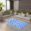 Tapete de exterior 80x150 cm PP azul e branco