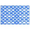 Tapete de exterior 120x180 cm PP azul e branco - Image 2