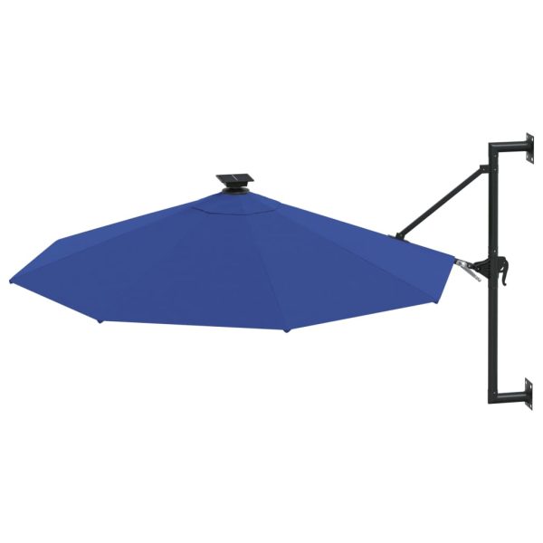 Guarda-sol para jardim de parede com luzes LED 300 cm azul - Image 3