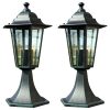 Candeeiros de jardim 2 pcs alumínio verde-escuro e preto