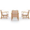 5 pcs conjunto lounge de jardim c/ almofadões acácia maciça - Image 2