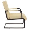 Cadeira cantilever em couro artificial cor creme - Image 3