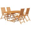 5 pcs conjunto de jantar para jardim madeira de acácia maciça - Image 2