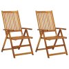 Cadeiras jardim reclináveis c/ almofadões 2 pcs acácia maciça - Image 2