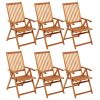 Cadeiras de jardim dobráveis c/ almofadões 6 pcs acácia maciça - Image 2