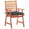 Cadeiras de jantar p/ jardim 2 pcs c/ almofadões acácia maciça - Image 2