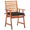Cadeiras de jantar p/ jardim 2 pcs c/ almofadões acácia maciça - Image 2
