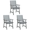 Cadeiras de jantar p/ jardim 3 pcs c/ almofadões acácia maciça - Image 2