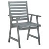 Cadeiras de jantar p/ jardim 3 pcs c/ almofadões acácia maciça - Image 3
