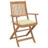 Cadeiras de jardim dobráveis c/ almofadões 2 pcs acácia maciça - Image 3