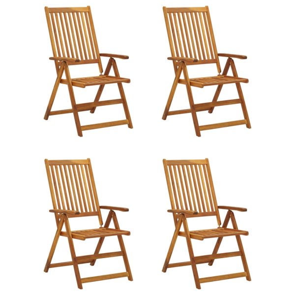 Cadeiras jardim reclináveis c/ almofadões 4 pcs acácia maciça - Image 2