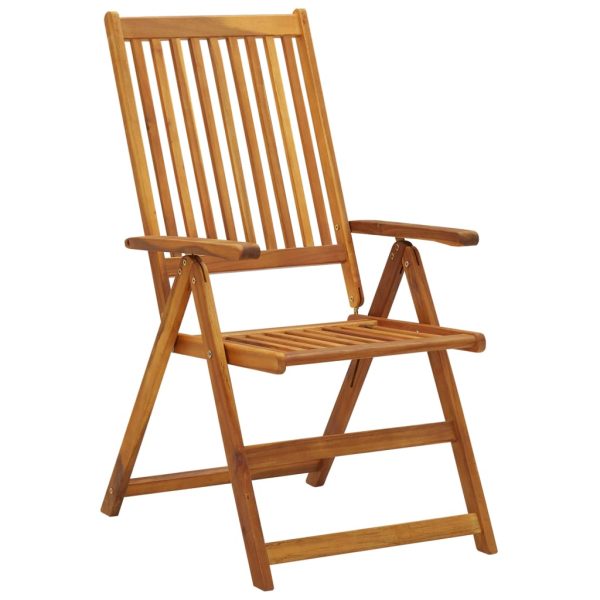 Cadeiras jardim reclináveis c/ almofadões 4 pcs acácia maciça - Image 3