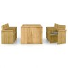 7 pcs conj. de jantar p/ jardim c/ almofadões pinho impregnado - Image 2
