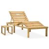 Espreguiçadeira de jardim com mesa e almofadão pinho impregnado - Image 2