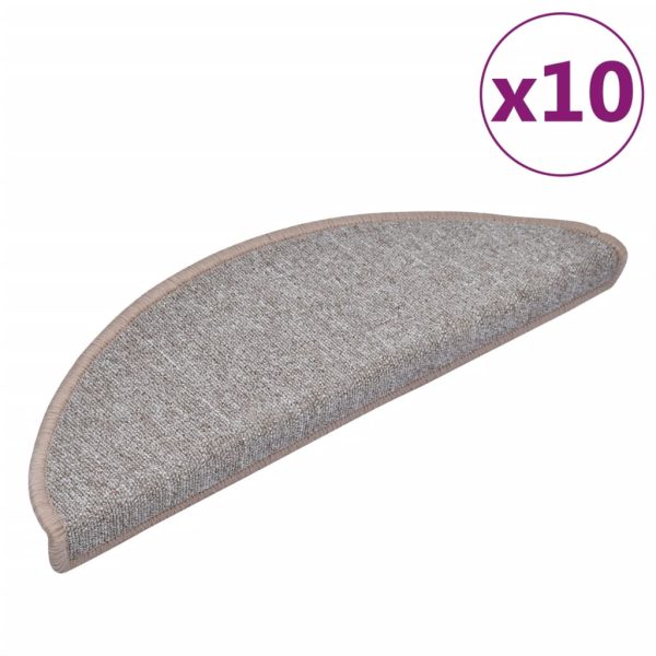 Tapetes de escadas 10 pcs 65x24x4 cm castanho-claro - Image 2