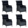 5 pcs conjunto de jantar para jardim cinzento-escuro - Image 2