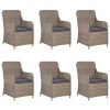9 pcs conjunto de jantar para jardim castanho - Image 2