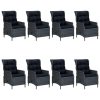 9 pcs conjunto de jantar para jardim cinzento-escuro - Image 2