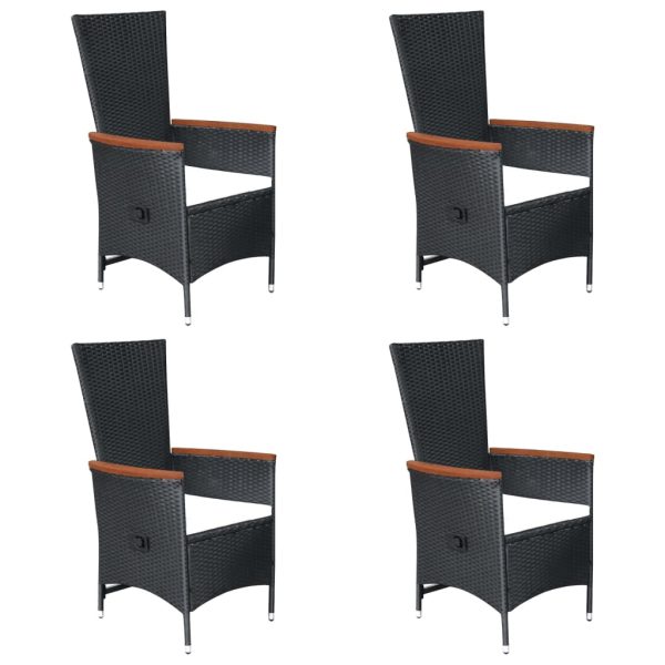 7 pcs conjunto de jantar para jardim vime PE preto - Image 2