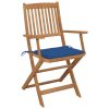 Cadeiras de jardim dobráveis c/ almofadões 6 pcs acácia maciça - Image 3