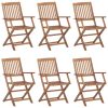 Cadeiras de jardim dobráveis c/ almofadões 6 pcs acácia maciça - Image 2