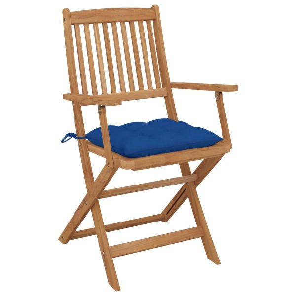 Cadeiras de jardim dobráveis c/ almofadões 6 pcs acácia maciça - Image 3