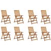 Cadeiras de jardim dobráveis c/ almofadões 8 pcs acácia maciça - Image 2