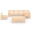 8 pcs conjunto lounge de jardim pinho maciço - Image 2