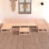 8 pcs conjunto lounge de jardim pinho maciço