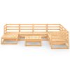 8 pcs conjunto lounge de jardim pinho maciço - Image 2