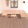 8 pcs conjunto lounge de jardim pinho maciço