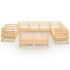 11 pcs conjunto lounge de jardim pinho maciço - Image 2