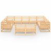 12 pcs conjunto lounge de jardim pinho maciço - Image 2