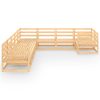 9 pcs conjunto lounge de jardim pinho maciço - Image 2