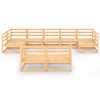 9 pcs conjunto lounge de jardim pinho maciço - Image 2