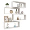 Prateleiras parede cúbicas 4 pcs deriv. madeira branco brilh. - Image 2