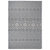 Tapete de tecido plano para exterior 160x230 cm riscas azuis