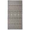 Tapete de tecido plano para exterior 100x200 cm riscas pretas