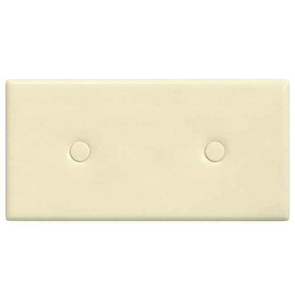 Painel de parede 12 pcs 30x15 cm couro artificial 0,54 m² creme - Image 2