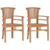 3 pcs conjunto de jantar para jardim madeira de teca maciça - Image 2