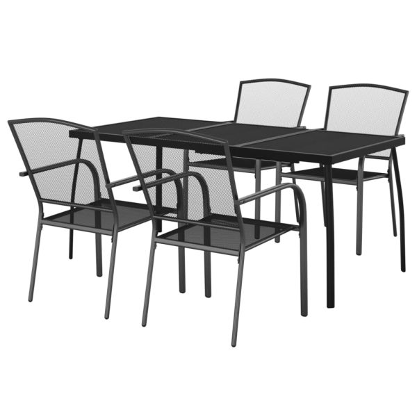 5 pcs conjunto de jantar para jardim aço antracite - Image 2