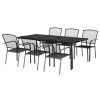 7 pcs conjunto de jantar para jardim aço antracite - Image 2