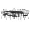 9 pcs conjunto de jantar para jardim aço antracite - Image 2