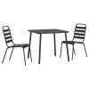3 pcs conjunto de jantar para jardim aço antracite - Image 2