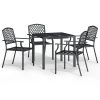 5 pcs conjunto de jantar para jardim aço antracite - Image 2