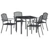 5 pcs conjunto de jantar para jardim aço antracite - Image 3