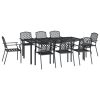 9 pcs conjunto de jantar para jardim aço antracite - Image 3