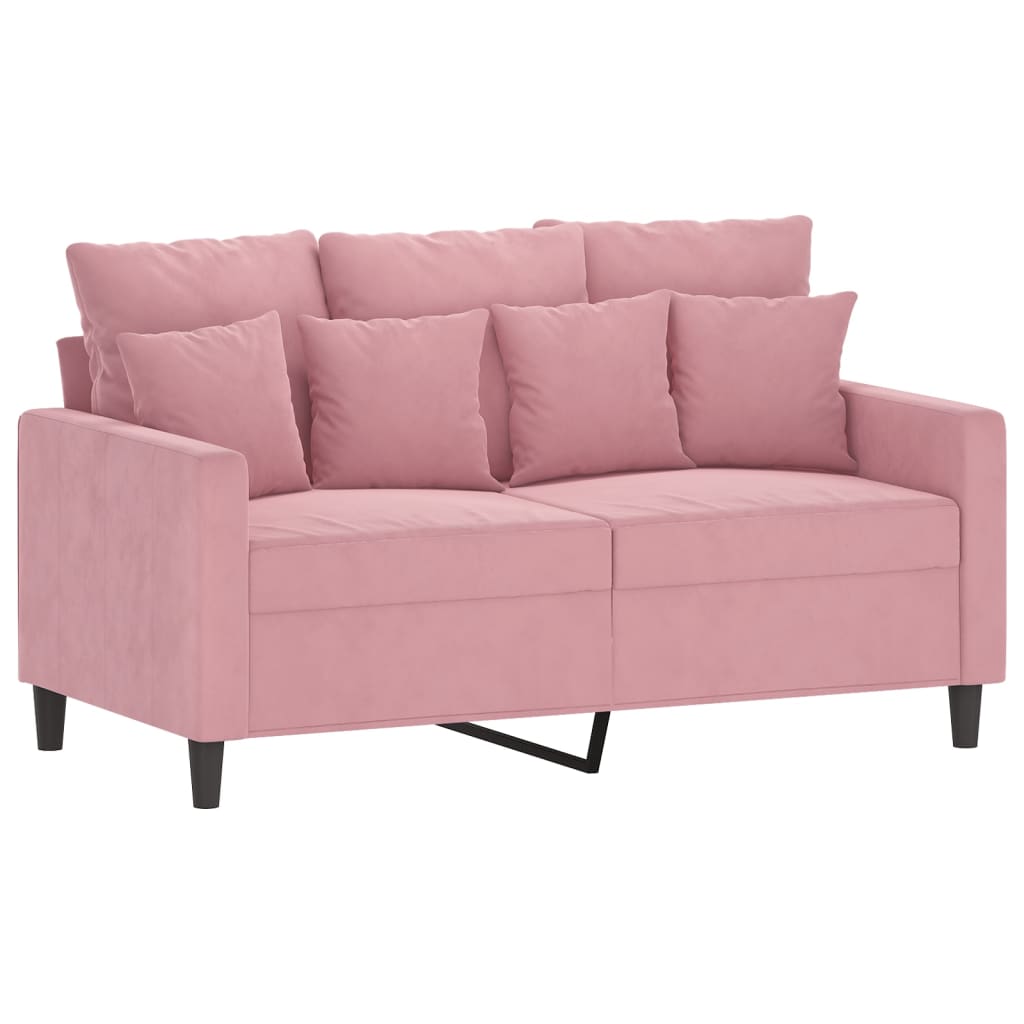 3 pcs conjunto de sofás com almofadões veludo rosa - Image 2