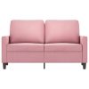 Sofá de 2 lugares veludo 120 cm rosa - Image 2