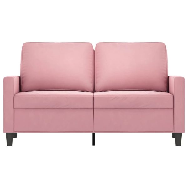 Sofá de 2 lugares veludo 120 cm rosa - Image 2